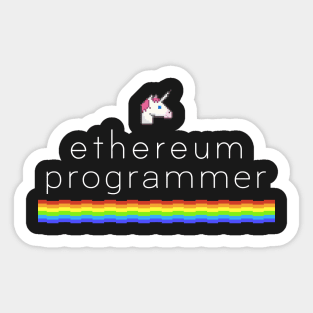 Ethereum programmer - Unicorn - Rainbow Sticker